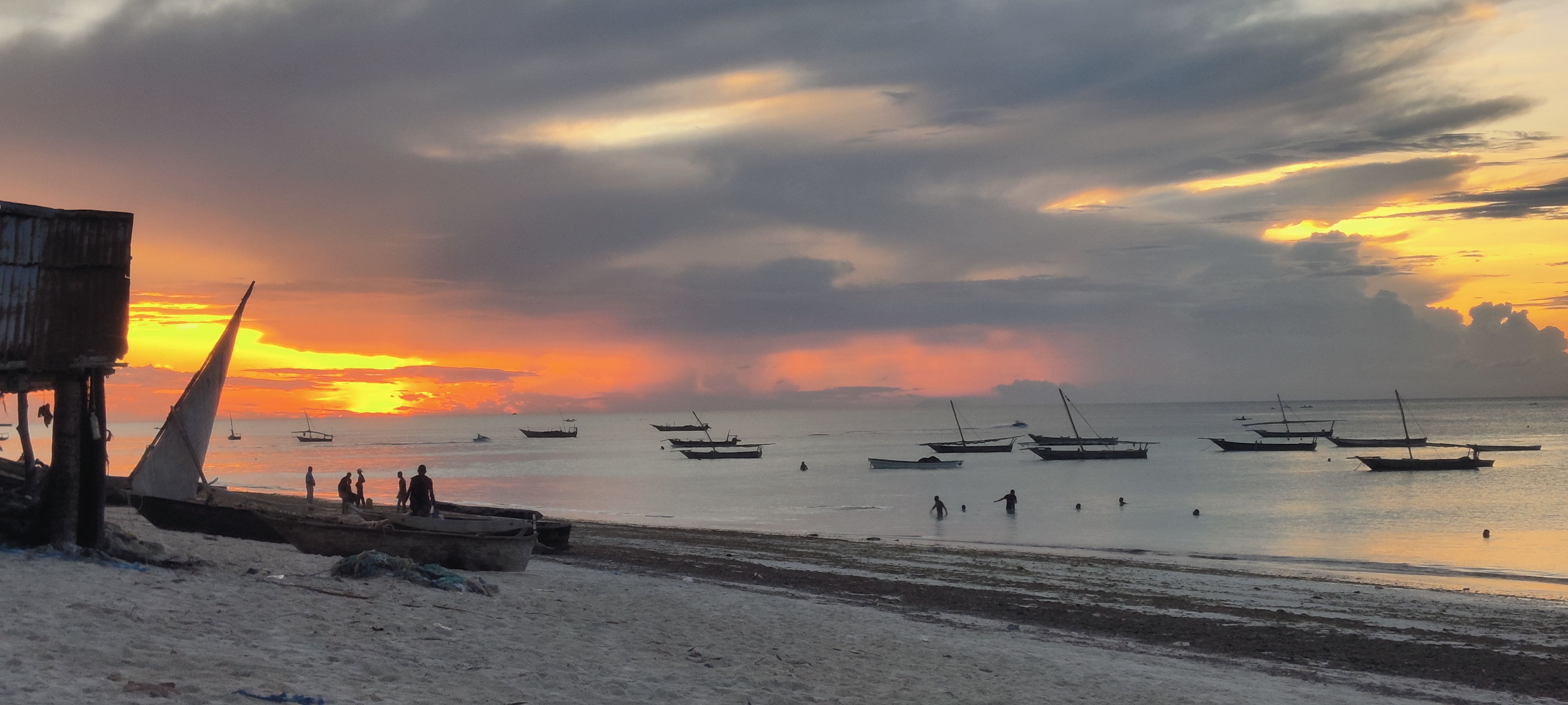 Sunset over the beach, Zanzibar